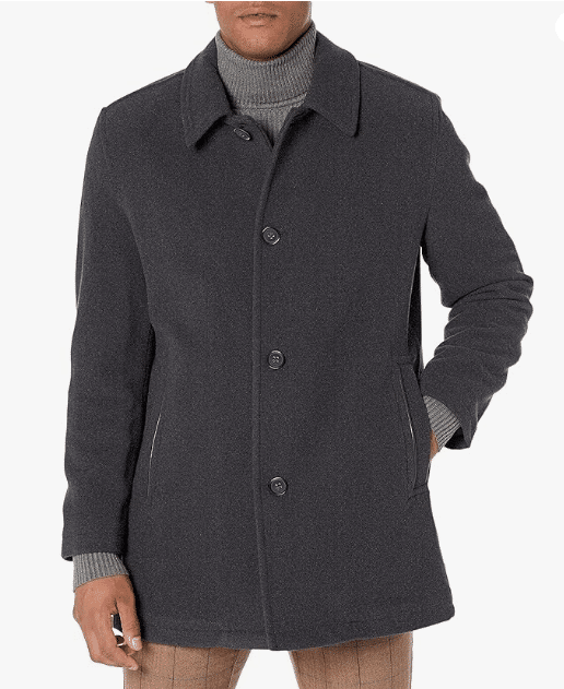 Cole Haan Men's Button Up Wool Plush Car Coat at Amazon